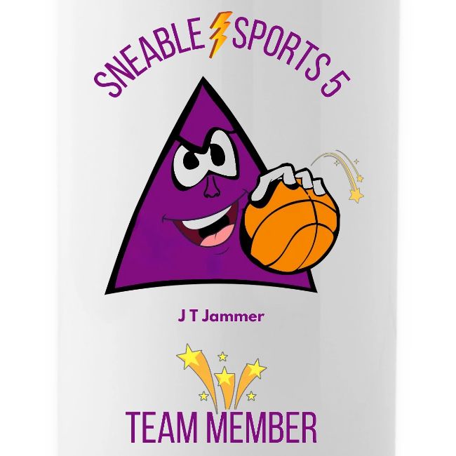 Sneable Sports 5 eco-Friendly, Reusable 20oz. Water Bottle with J. T. Jammer
